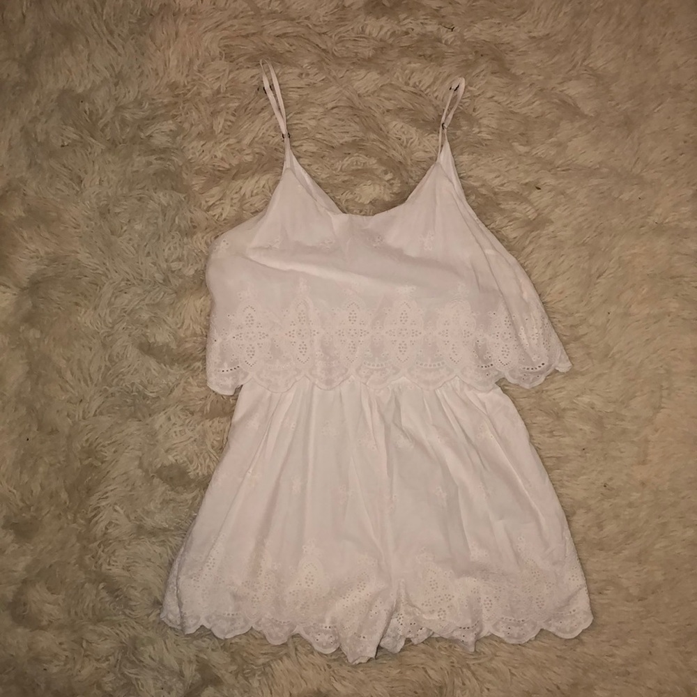 Eyelet Shorts Romper